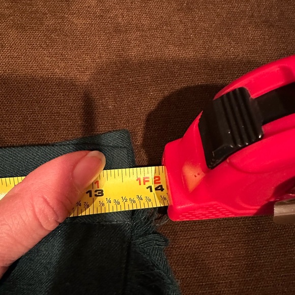 Talbots Green wrap Skirt W Fringe & Big Safety Pin On Side. Pleated Back Sz 10P. - Picture 8 of 9